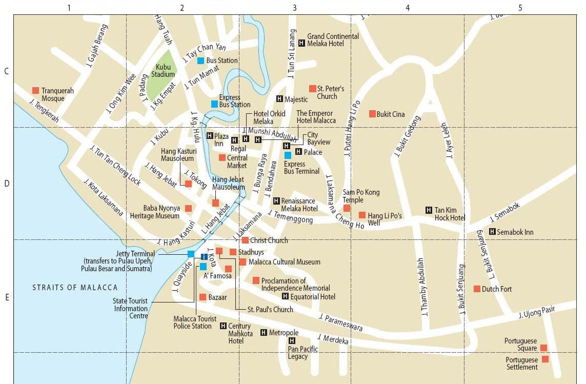 mapa malakka, Malezja