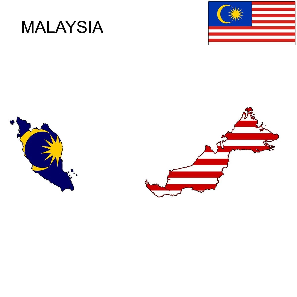 mapa Malezja flaga