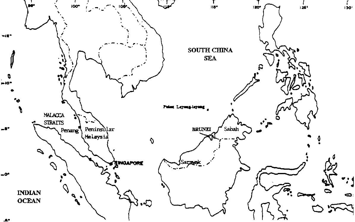 mapa Malezji mapie rysunku