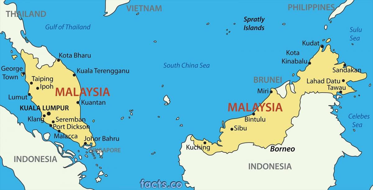 mapa Malezji