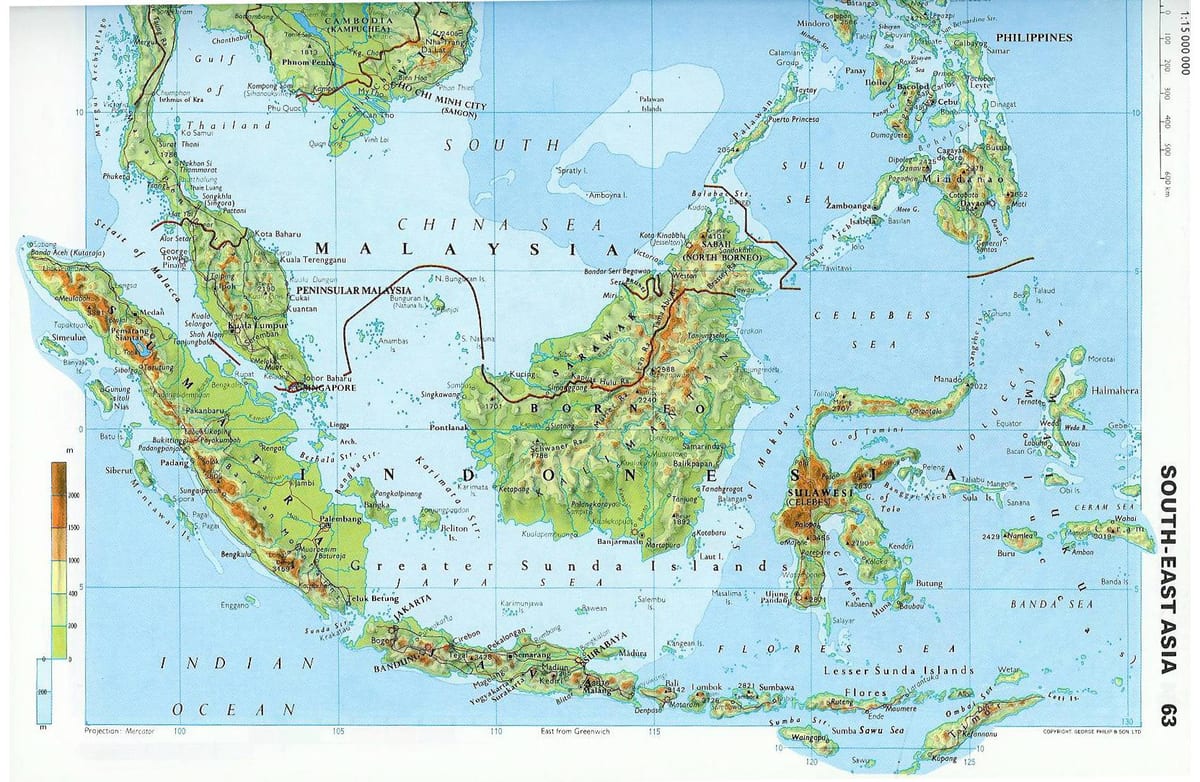 mapa topograficzna Malezji