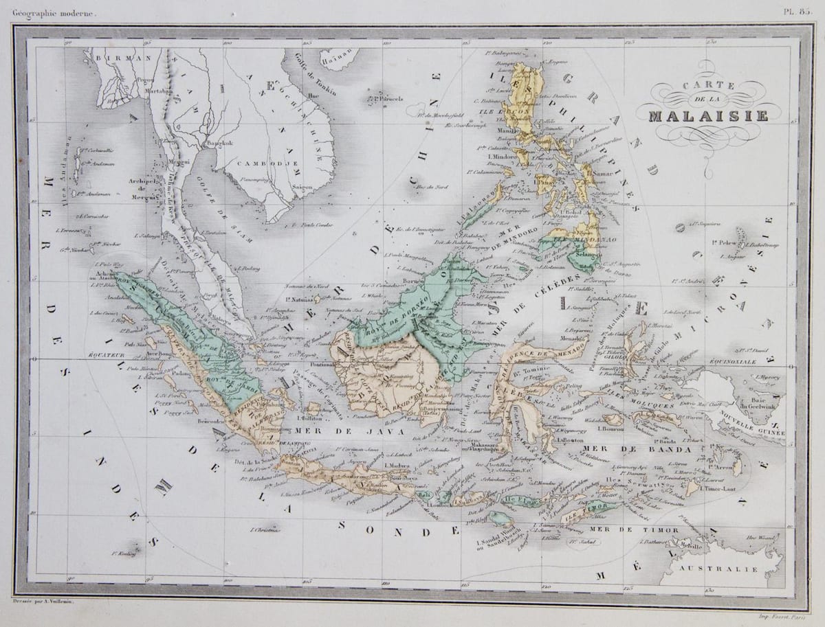 mapa stara Malezja