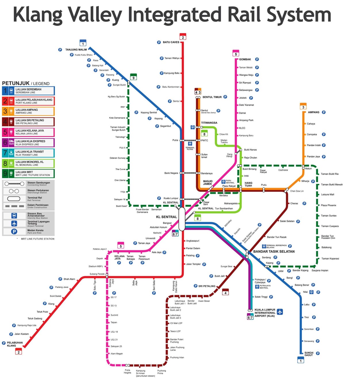 tranzytowej mapie Malezji