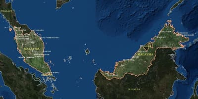 Mapa żyć mapa Malezja