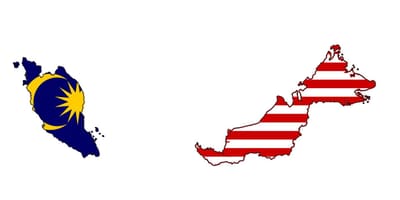 Mapa Malezja flaga