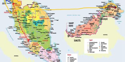 Mapa Malezji autobusem