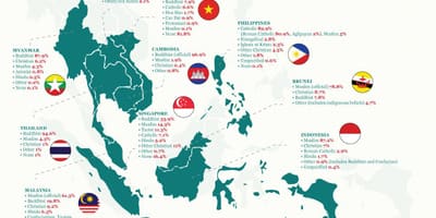 Mapa Malezji religia