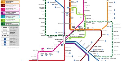Tranzytowej mapie Malezji