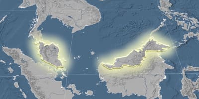 Mapa Malezji wysokość 
