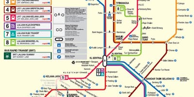 Malezja MRT mapę 2016
