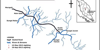 Mapa rzeki Malezja 